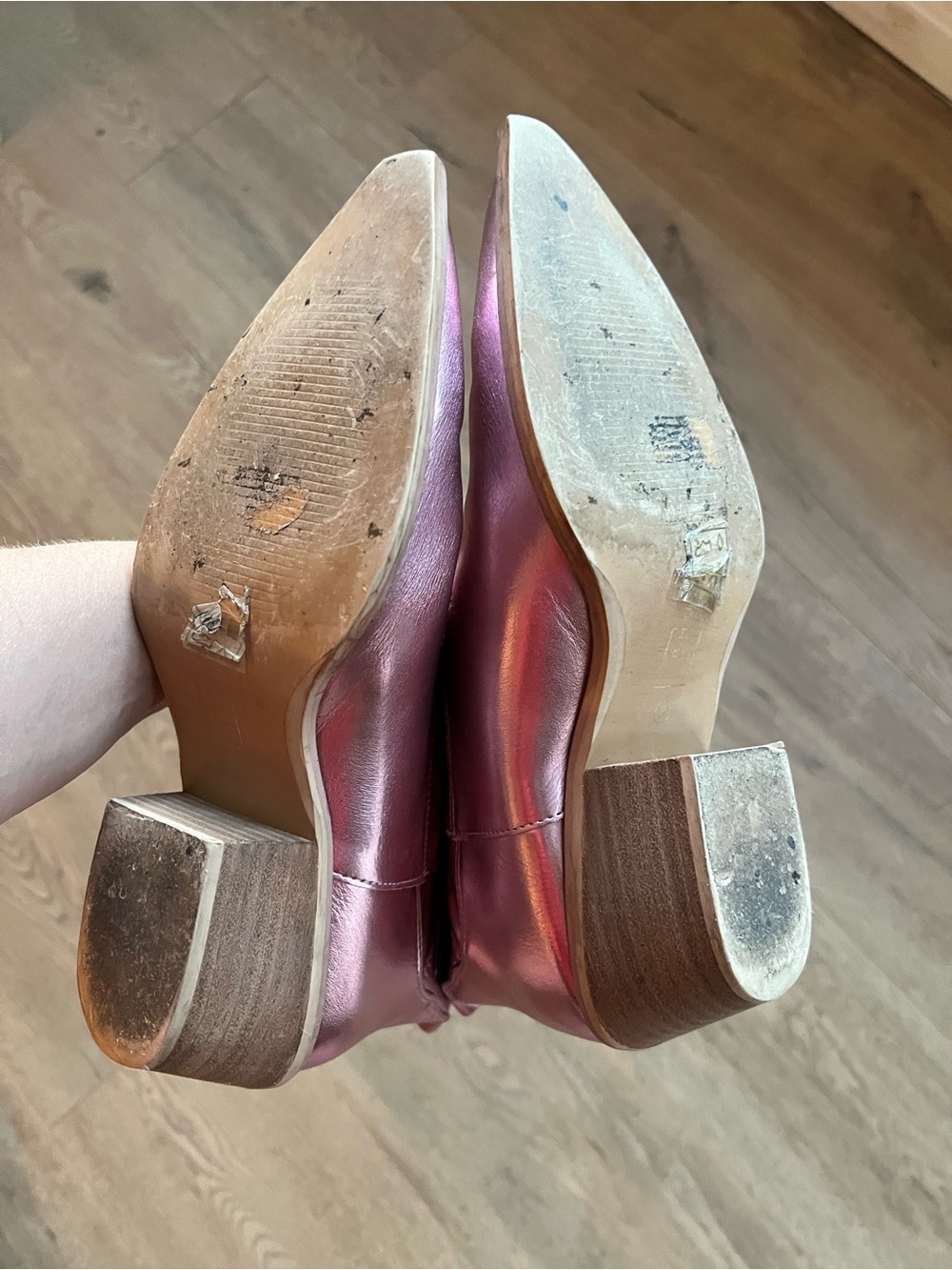 Shu ShopMetallic Pink Western Ankle Boots - Picture 5 of 7